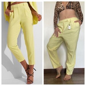 Express Pants Super High Rise Yellow Large Stretch NEW Vibrant